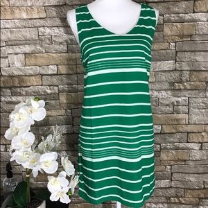 Pink Owl Green and White Dress